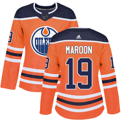 Adidas Edmonton Oilers 19 Patrick Maroon Orange Home Authentic Women Stitched NHL Jersey